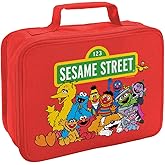 LOGOVISION Sesame Street Gang's Together Insulated Soft Sided Lunch Box - Reusable Lunch Bag For School Office Work, BPA Free, Red