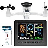 Urageuxy WiFi Weather Stations Wireless Indoor Outdoor, Home Weather Station with Rain Gauge, Wind Speed/Direction, Indoor/Outdoor Thermometer/Humidity, Moon Phrase, Alarm Clock, Barometric Pressure