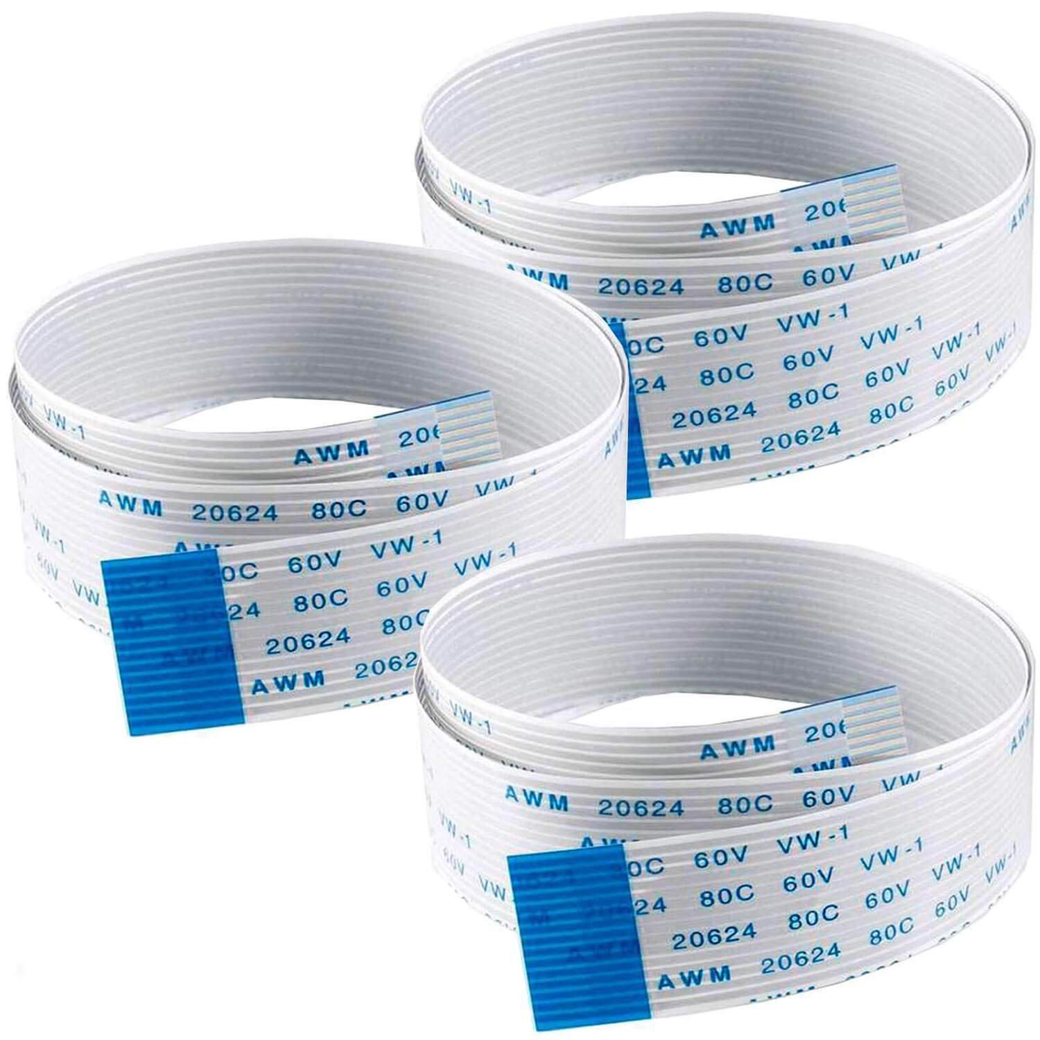 AZDelivery 3 x Flex Ribbon Cable 30cm (12 inches) FFC Ribbon Extension Cable compatible with Raspberry Pi Camera Module/Display Including E-Book!