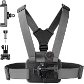 Raywowo Quick Release Action Camera Chest Mount Phone Holder | Adjustable chest harness delivers stable hands-free POV shots and fits GoPro, DJI Osmo Action, Insta360 cameras or phones