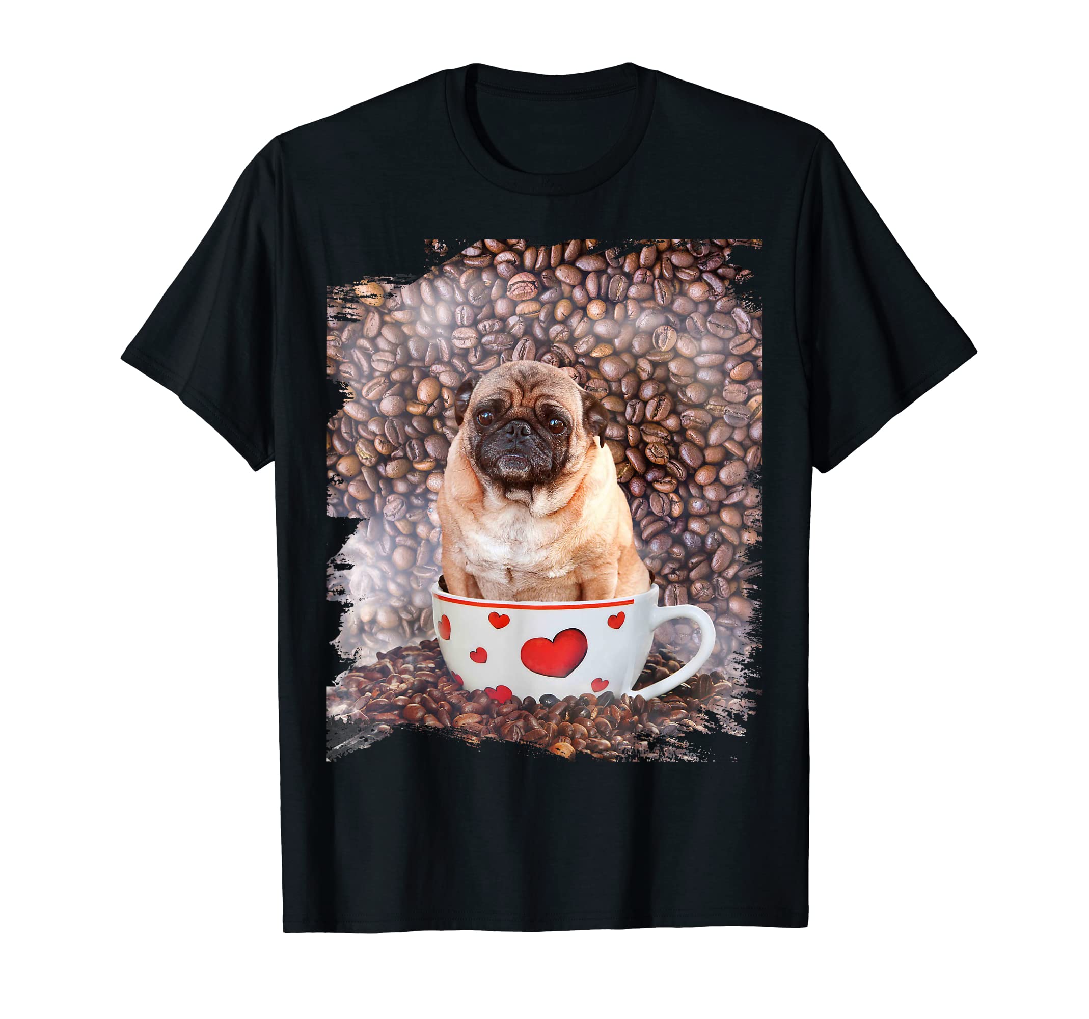 Cute Pug Dog Coffee Love & Self-Care T-Shirt