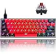 Guffercty kred Sk61 60% Mechanical Keyboard Linear Red Switch Hot Swappable 60 Percent RGB Wired Gaming Keyboard with Backlit PBT Keycaps Type-C for Win/PC/Mac (Gateron Optical Red, Milan)