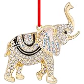 WhatSign Elephant Ornament for Christmas Tree - Metal Cute Elephant Party Decorations Hanging Ornament Keepsake Gifts for Kids Girls