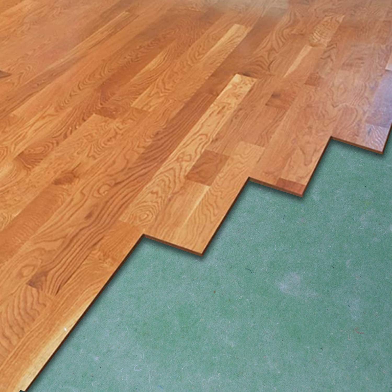 tonchean Laminate Flooring Underlayment, 3.3X33Ft Rubber Sound Barrier Underlayment, Waterproof Floor Comfort Underlayment Pad with Vapor Barrier for Floating Wood Engineered Floor - - 
