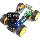 Freenove 4WD Smart Car Kit for Raspberry Pi 5 4 B 3 B+ Zero 2 W, Face Tracking, Line Tracking, Light Tracing, Obstacle Avoidance, App Control, Camera, Servo (Raspberry Pi NOT Included)