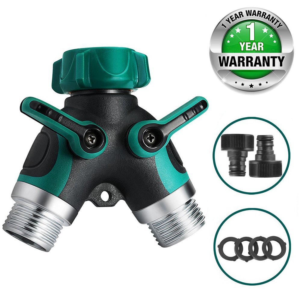 Calish 2 Way Garden Hose Splitter Outdoor Utility Y Valve Hose
