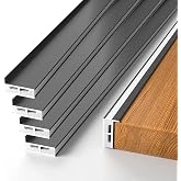KSDLMPA 3.3Ft/1M LED Strip Aluminum Channel Diffuser, Tape Light Under Cabinet Recessed 18mm Clipboard Dark Gray Anodized Track, Silicone Cover UP Down Lighting Profile (5Pack)
