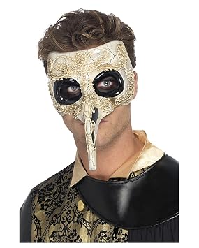 Mens Black Halloween Plague Doctor Fancy Dress Costume-43742