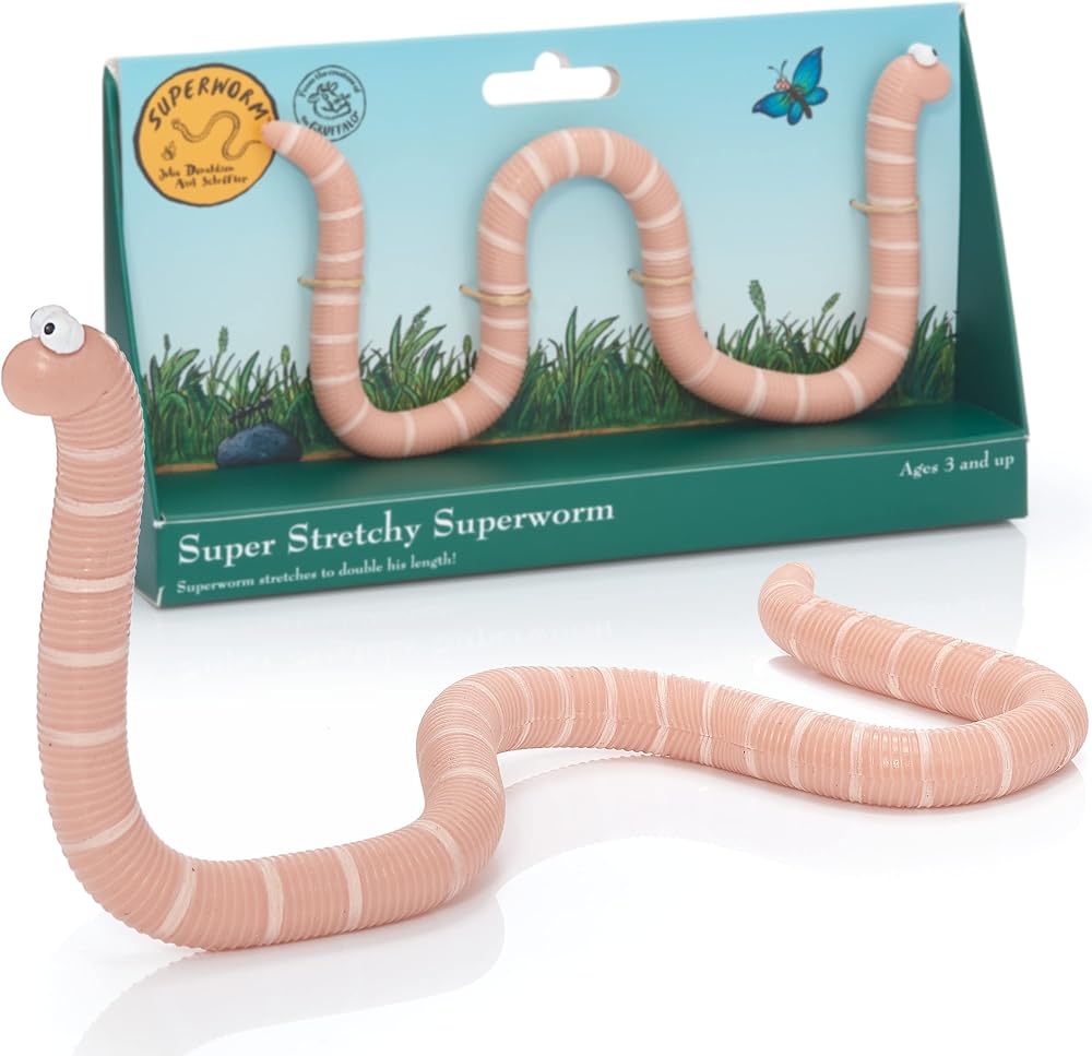 WOW! STUFF Superworm Toy Stretchy Orange Gruffalo Childrens Book Character
