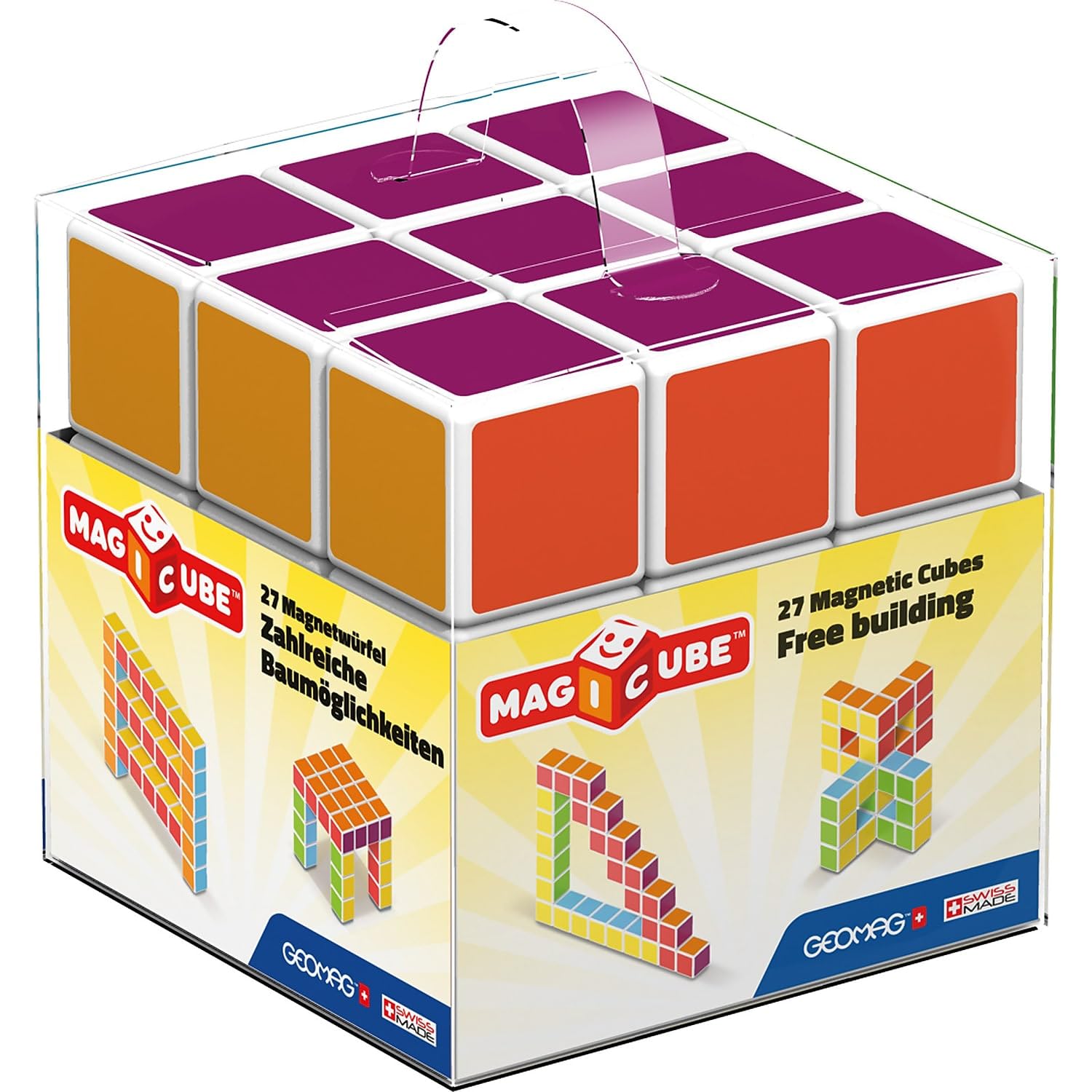 Geomag 128 Magicube Free Building 27 - Educational Building Set, 27 Magnetic Cubes