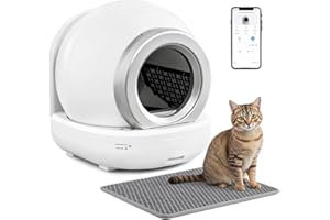 WARCAT Self Cleaning Litter Box, Automatic Cat Litter Box Self Cleaning for Multiple Cats, with Safety Protection, App Control,2 Roll Garbage Bags and Mat