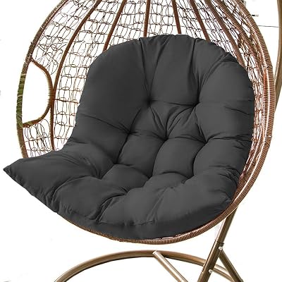 DKIEI Thicken Hanging Basket Chair Cushion 80x120cm Black Egg Chair Cushion