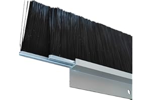 Retsun 3 Sets Double Layer 3 Inches x 39.37 Inches Door Brush Sweeps Seal Black Garage Roll Up Door Bottom Brush Aluminum Holding Easy Mounting (Double 3, 3)