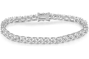 Gemsme 5/6/7MM Tennis Bracelet for Women Men, 18K White/Yellow Gold Plated 5/6/7mm Round Cubic Zirconia Classic Tennis Bracelet