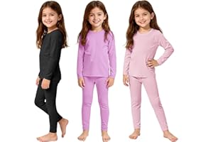 American Trends 3 Set Thermal Underwear for Unisex Kids - Toddler Base Layer Winter Long Johns for Boys Girls