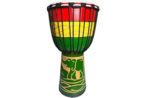TAOSKNE Djembe Drum,Bongo Congo,African Drum,10 inch professional hand drum - Not Made In China(Rainbow elephant)