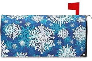 WIHVE Mailbox Cover Magnetic Christmas Winter Snowflake Mail Wraps Cover Magnetic 18 x 21 Inch