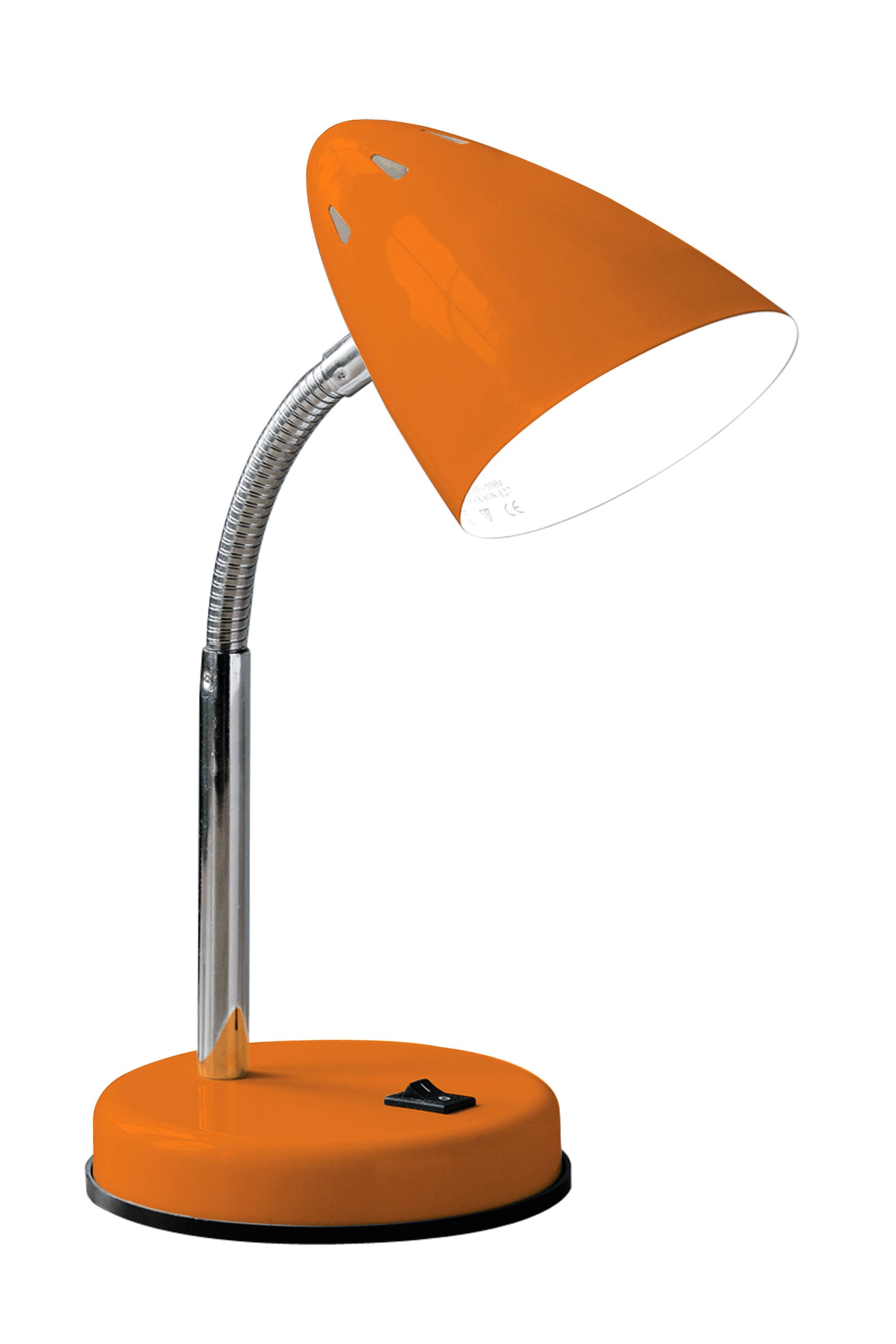 Desk Lamp Orange Colour Gloss Chrome Flexible Stem New Attractive Design
