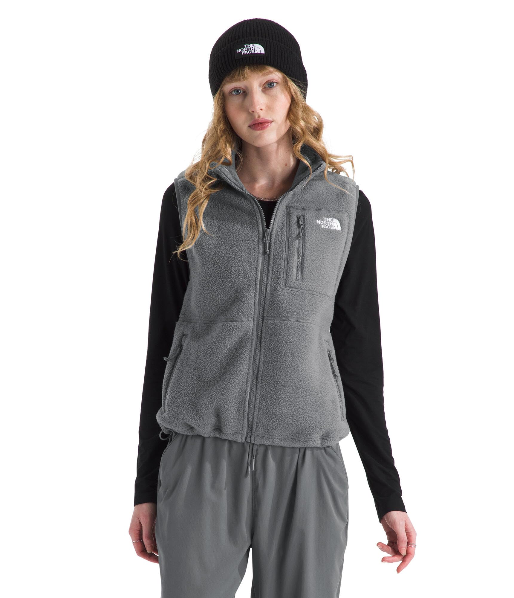 The North Face Women’s Yumiori Vest – Lightweight Fleece Zip Up with Stretch Fabric, Inner Cinch Cord & Secure Zip Pockets, Smoked Pearl, Medium