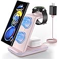 Wireless Charger for Samsung Phone Watch: JoyGeek 3-in-1 Charging Station Stand for Galaxy Watch7 Pro/4/3/Active2/1 - S24/S23 Ultra/S22/S21/S20/Note 20/ Z Fold&Flip - Buds 3 Pro