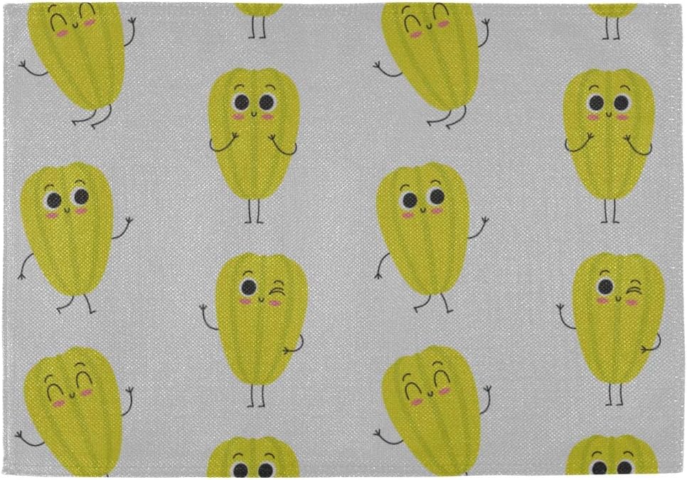 Amazon Com Vvxxvx Kids Table Placemats Carambola Cartoon Star Fruit 12x18 Inch Restaurant Table Mat Set Of 6 Double Fabric Printing Cotton Linen For Kitchen Table Home Kitchen