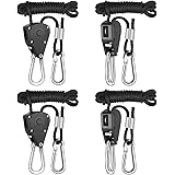 iPower 2-Pack 1/8 Inch 8-Feet Long Adjustable Heavy Duty Rope Clip Hanger, Reinforced Metal Internal Gears,150lb Capacity