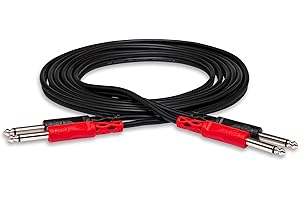 Hosa CPP-202 Dual 1/4 Inch TS to Dual 1/4 Inch TS Stereo Interconnect Cable, 6.6 Feet