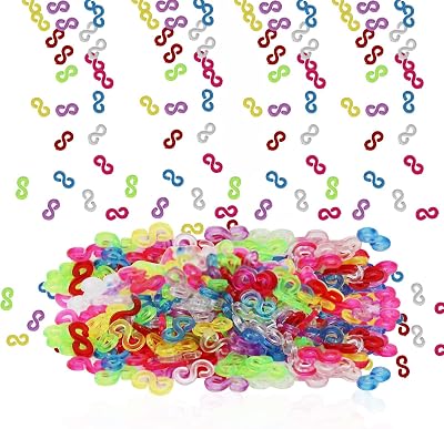 Siqian S Clasps 240Pcs Colorful S Clips for Rubber Bands DIY Bracelet Kit