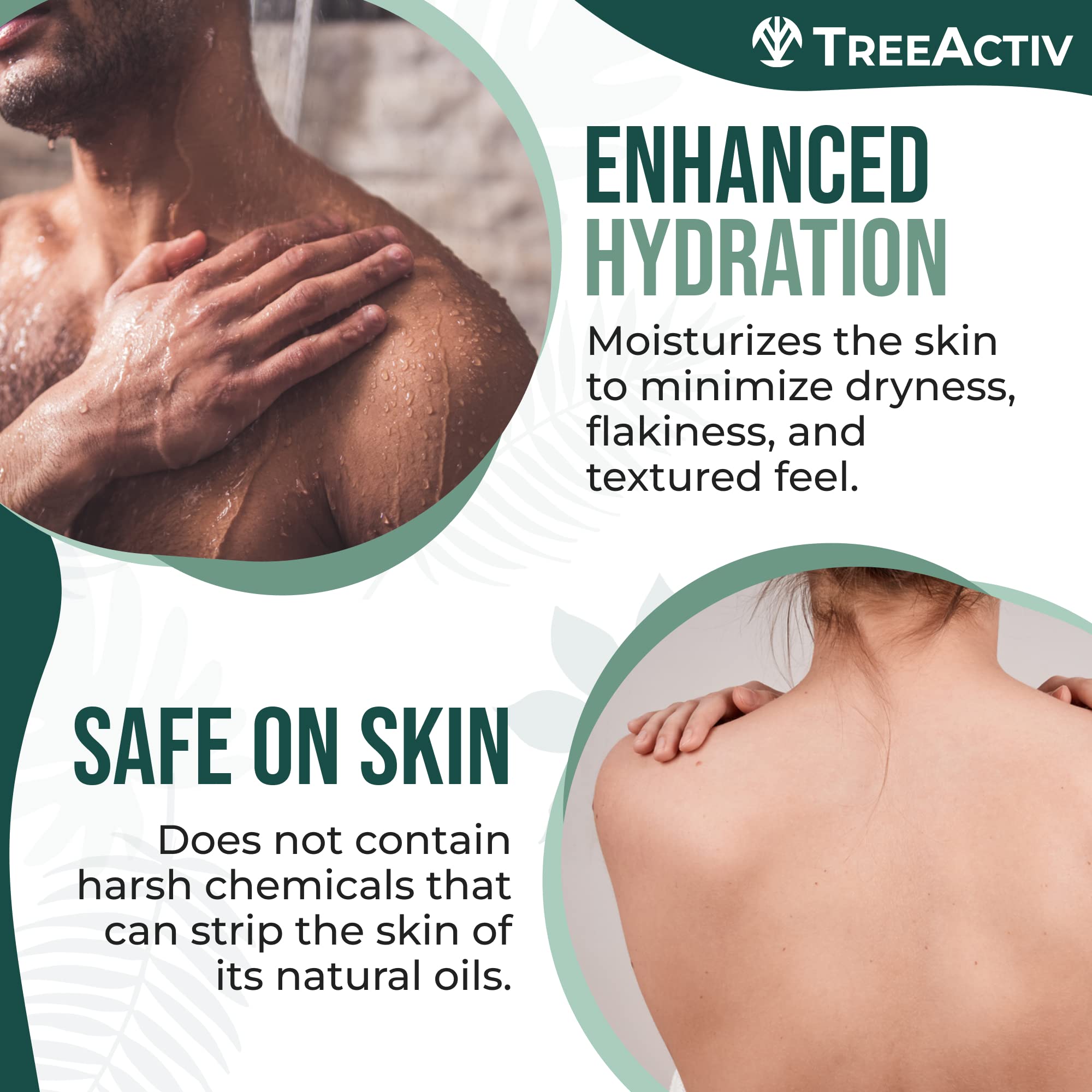 TreeActiv Anti-Aging Exfoliating Body Wash, 8oz, All Natural Body Wash Women and Men, Exfoliating Body scrub Infused with Jojoba Beads, Sulfur, and Aloe Vera - Shower Gel For All Skin Types - 50 Uses