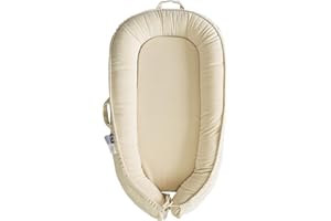 CooCooBaby Infant Lounger, Baby Nest Cover for Baby Girls & Boys, Newborn Essentials for Baby 0-18+ Months, 100% Cotton Breathable(CreamyWhite, Corduroy)