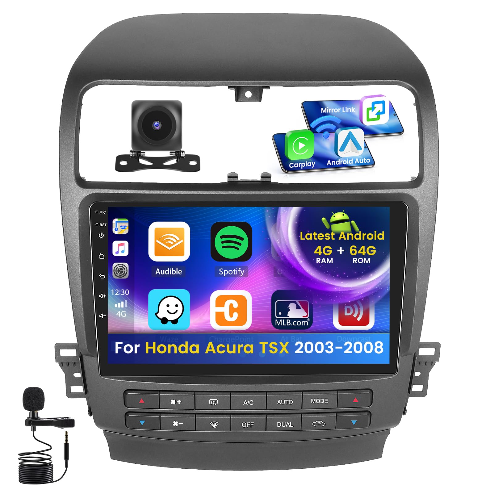 Photo 1 of Inefala 4G 64G for Honda Acura TSX 2003-2008 Radio Screen CarPlay Android 13 IPS 9" Touchscreen Car Stereo Android Auto Backup Camera Bluetooth 5.0 GPS FM RDS EQ 13UI