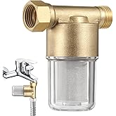 yeesport Garden Hose Sediment Filter, Inline Water Filter Washing, Machine Water Filter for Electric Water Heater, Shower, Garden Hose, Anti Clogging, 3.7 x 3.3 x 2.0 in