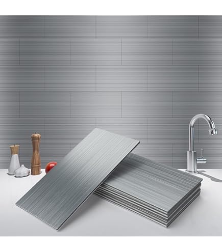 FASÄDE Waves Vinyl Backsplash Kit – Smoked Pewter Peel & Stick Wall Panels For Kitchen & Bathroom (15 Sq Ft) - View #14