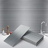 Art3d 100-Pieces Peel and Stick Stainless Steel