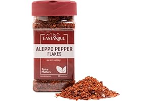 Eastanbul Aleppo Pepper, 5.3oz, Aleppo Pepper Flakes, Ground from Turkey, Pul Biber for Mediterranean & Middle Eastern Dishes, Crushed Turkish Red Biber Flakes, Delicious Chili, Vegan, Gluten Free