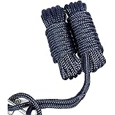 TUNORD 1/2” x 15' Marine-Grade Double-Braided Nylon Dock Line with 12” Eyelet.Hi-Performance Boat Rope Mooring Rope Dock Line (2 Pack, Navy Blue)