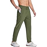 MAGCOMSEN Men's Lightweight Hiking Pants Quick Dry Stretch Running Workout Outdoor Sweatpants with Zipper Pockets