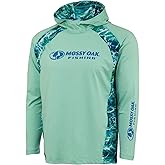 Mossy Oak Mens Men's Lightweight Sun Hoodie, Hooded Fishing Shirts