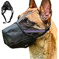 Dog Muzzle - Soft Mesh Muzzle for Small Medium Large Dogs Labrador German Shepherd - Adjustable Puppy Muzzles for Scavenging Biting Licking and Chewing - Allows Panting and Drinking Black (XL)