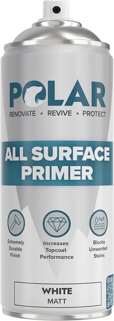 Polar All Surface Primer Spray Paint 400ml Matt White High Build Primer