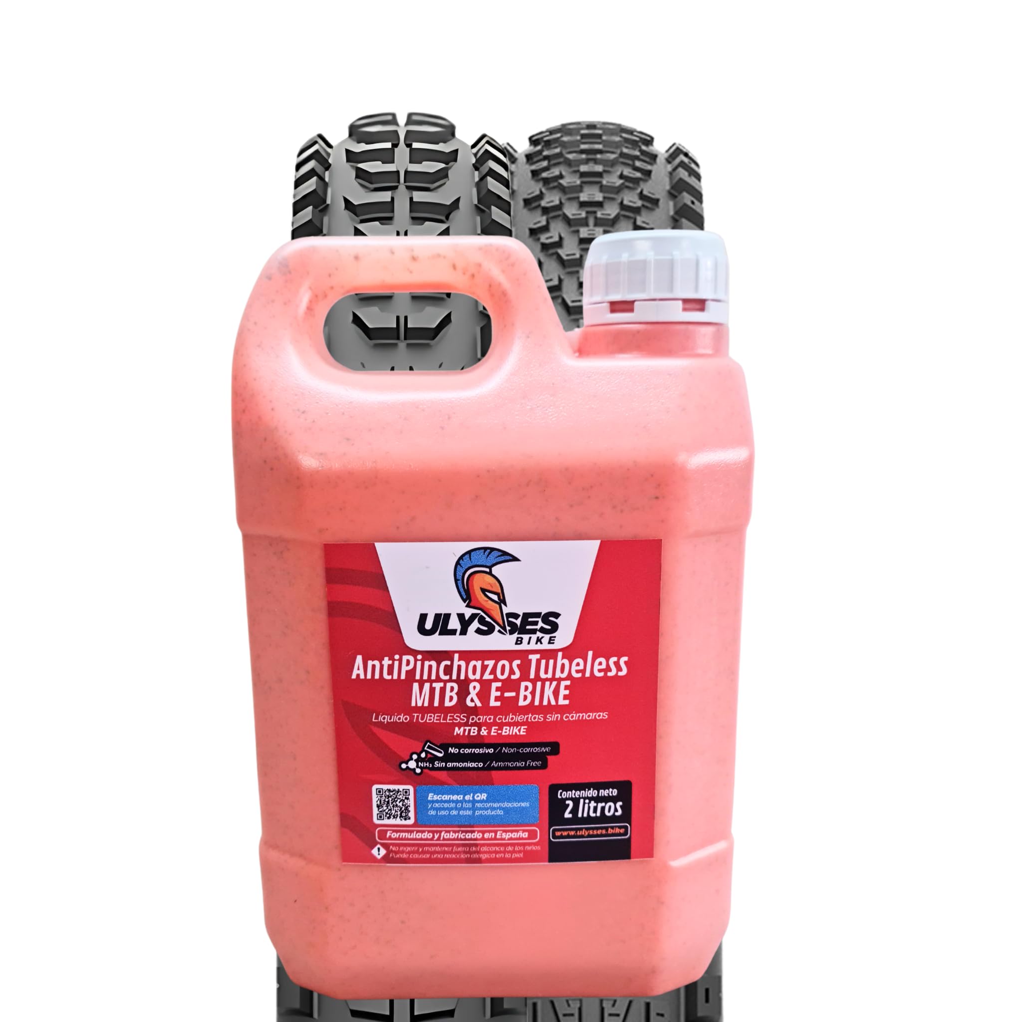 Ulysses Bike, 2 Litres Anti-Puncture Liquid MTB Bike Ammonia Free Preventive Tubeless Liquid for MTB and E-Bike