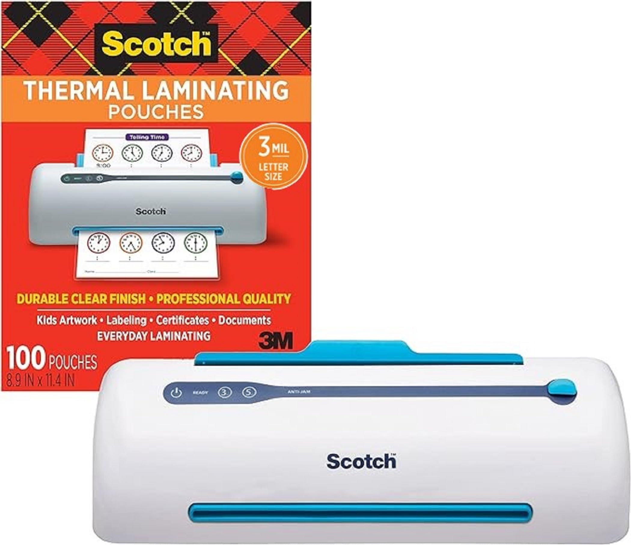 Scotch PRO Thermal Laminator and Pouch Bundle, 2