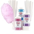 Cotton Candy Express Floss Sugar Variety Pack with 3 - 11oz Plastic Jars of Cherry, Blue Raspberry & Grape Flossing Sugars Pl