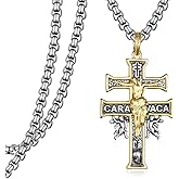 Zaruiqun Cruz de Caravaca Sterling Silver Cruz de Caravaca de Plata 925 Crucifix Necklace Catholic Cross Jewelry for Men Women