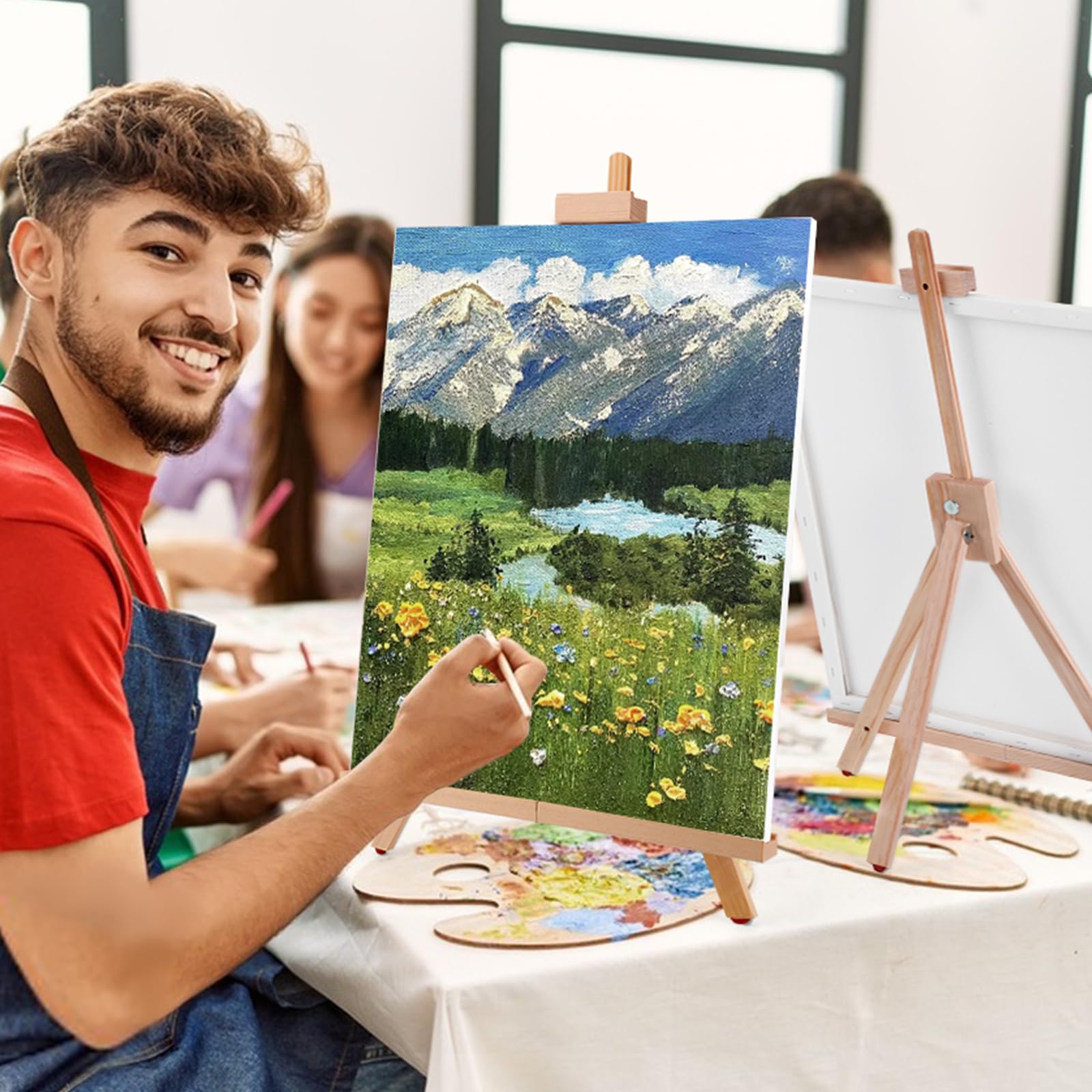 ESRICH Tabletop Easels for Painting,Painting Easel A-Type Adjustable Wooden Tabletop Easel Holds Highest to 21