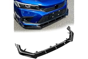GEARUP Front Bumper Lip for Honda Civic 11th Gen Sedan & Hatchback 2022-2024 Gloss Black Front Lip Spoiler PP Front Bumper Lip Splitter Chin Spoiler