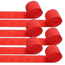 6 Rolls Red Crepe Paper Streamers for Party