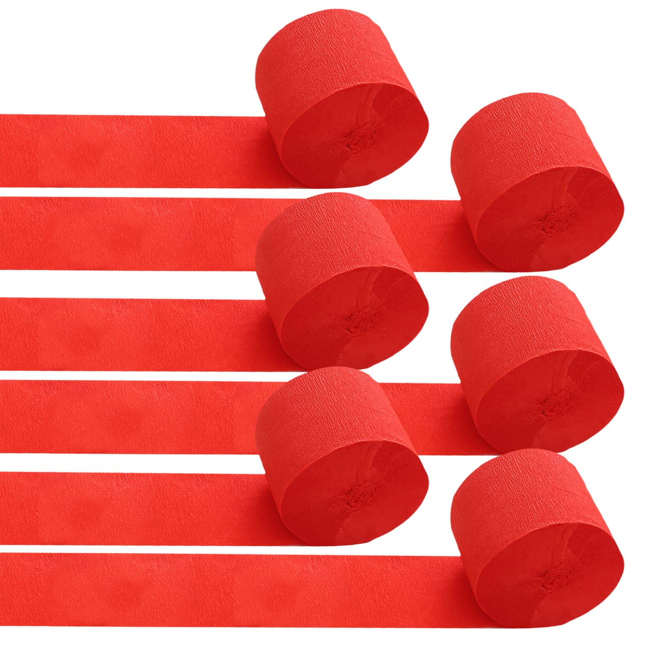 6 Rolls Red Crepe Paper Streamers for Party