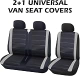 BAAZ Universal Van Seat Covers 2+1 3D Stripe Black Grey Front Driver Passenger view 7