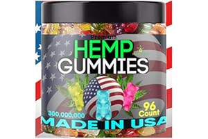 HEALTHERGIZE Hemp Gummies Calm and Relaxation-Peaceful Full Night Rest-Sleep Suppport Hemp Gummy-96 Bears Edibles-Made in USA